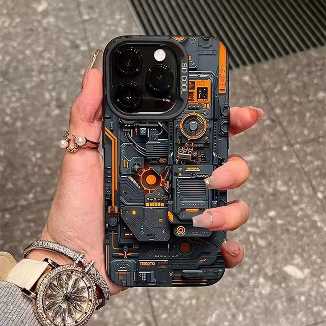 Creative Mechanical Circuit Board for Pro Max Phone Case PC Material Waterproof & Shockproof Luxury Design Custom Color
