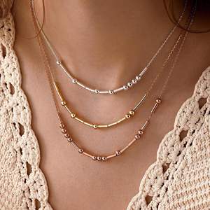 <span class=keywords><strong>Collana</strong></span> con <span class=keywords><strong>Nome</strong></span> Personalizzato Fai-da-Te, Collane in Codice Morse per Regali di Gioielleria per Donne - Product Image 1