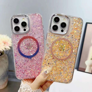 2024 nuevo lanzamiento brillo carga inalámbrica funda magnética para teléfono móvil para Samsung S24 FE S24 Ultra A06 A16 Z FLIP 6 exposy - Product Image 5