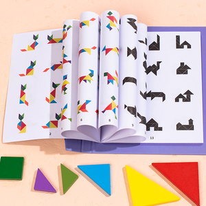 Tùy chỉnh ABS hình học Tangram cuốn sách tự làm Câu Đố Hội Đồng Quản trị trò chơi Cube Montessori giáo dục học tập hỗ trợ giảng dạy đồ chơi cho trẻ em - Product Image 3