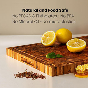 Set papan potong biji, kayu jati dapur ekstra besar ujung daging, Set papan potong gandum ujung kayu kustom - Product Image 3