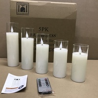 Bougies à piles LED Bougie pilier en verre avec télécommande pour proposition de mariage