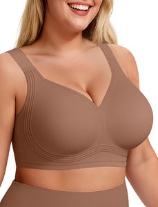 Sujetador sin costuras con tiras de gel de alta sujeción, de nailon y elastano, antideslizante, para senos grandes, uso diario para damas - Product Image 1