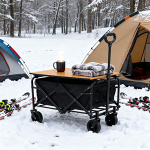 รถเข็นสวนขายดี ปรับพับได้ ใช้สำหรับตั้งแคมป์และขายของในสวน - Product Image 1