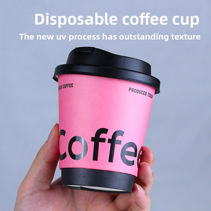 Vasos <span class=keywords><strong>de</strong></span> Papel Desechables <span class=keywords><strong>de</strong></span> Doble <span class=keywords><strong>Pared</strong></span> para Café, Té con Leche y Bebidas para Llevar, con Logotipo Personalizado en Color - Product Image 2