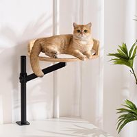 Table de bureau rectangulaire en bois pour chat, style moderne, hauteur réglable, rotation à 360°, amovible et lavable, idéale pour petits espaces