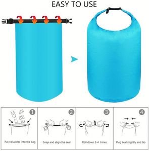 Borsa Impermeabile Compatta e Resistente da 2-50L per Escursionismo, Surf, Kayak, Arrampicata e Tour - Borsa Portatile in PVC per Attività Marine - Product Image 4