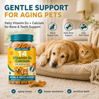 Complément Quotidien Calcium D3 pour Chiens et Chats – Force Osseuse, Santé Dentaire – Friandises Tendres – Marque Privée – Fournitures de Santé Animale – Commande en Gros