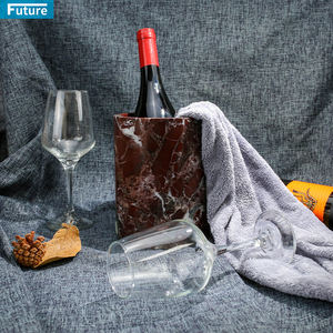 Doğal taş mermer varil tasarım kırmızı mermer şarap soğutucu buz kovası beyaz mermer şarap soğutucu - Product Image 3