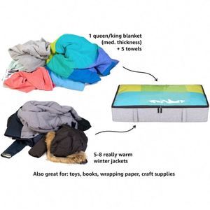 Wardrobe <b>Storage</b> Solutions Cajas De Almacenamiento 90L Under Bed <b>Storage</b> <b>Bags</b> with Zips and Reinforced Handles for Quilt - Product Image 4