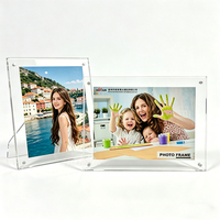 Cadre photo en acrylique horizontal/vertical double face 5x7 pouces avec support pliable 4x6 pouces, cadre photo transparent