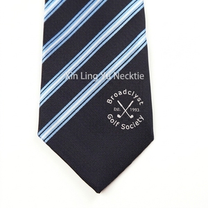 Custom <strong>Logo</strong> Tie Personalized Embroidered <strong>Necktie</strong> Stripes And <strong>Logo</strong> Ties Corbatas Personalizadas For Corporate Employee Uniform - Product Image 3