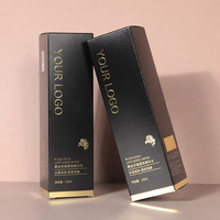 Boîte de soin de la peau noire avec logo personnalisé, estampage à chaud doré, emballage de crème anti-âge anti-taches, fabricant OEM