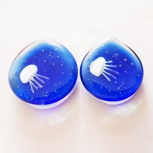 Soporte plano azul para palillos, único <span class=keywords><strong>Murano</strong></span>, Burbuja de cristal de <span class=keywords><strong>Murano</strong></span>, medusas 3D, estatuilla de animales marinos, vajilla, estante para bolígrafo - Product Image 2