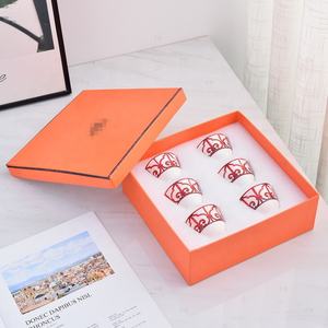 Juego de 6 Tazas de Té de Porcelana Fina, Estilo Espresso de Lujo - Product Image 4