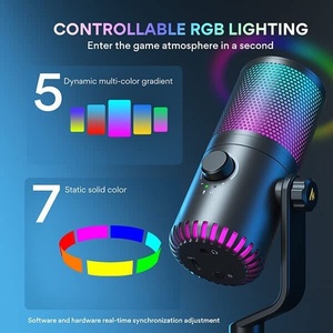 Programmable PC USB Condenser Podcasting <b>Microphones</b> Kit With 3 in 1 Mic Gain USB Type C Dual Mode RGB Gaming <b>Microphones</b> - Product Image 3