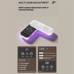 240. Rotatable Panel 4 Timing Rechargeable UV Light for Nail Curing Quick-Dry UV Nail <b>Lamp</b> Red Blue Purple Multi-Light Source - Product Image 3