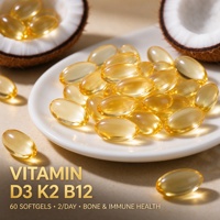 Capsule de vitamine D3 K2 B12 en gélule molle OEM ODM Marque privée Gélule molle biodisponible et liposoluble pour autres compléments de santé