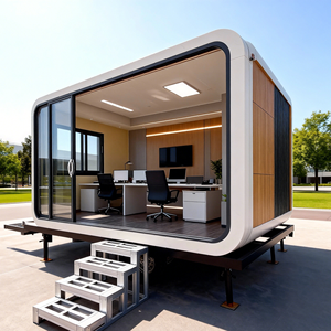 Cabaña Apple de Estructura de Acero con Panel Sándwich, Unidad Móvil para Alojamiento, Almacén, Eventos, Sala de Juntas, Tienda y Oficina - Product Image 2