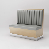 Ensemble de Mobilier de Restaurant de Luxe en Bois : Chaise de Salle à Manger, Table en Marbre Artificiel et Banquette de Cantine en Cuir Jaune Gris