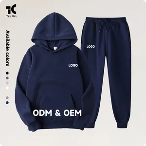 TexUni set sweatpants dan hoodie jogger setelan joging setelan training lari kosong baju olahraga kustom untuk vendor pria