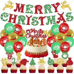 Set de Decoración para Fiesta de Navidad, Guirnalda de Globos con Pancarta de Feliz Navidad, Decoración Festiva para Eventos - Product Image 1