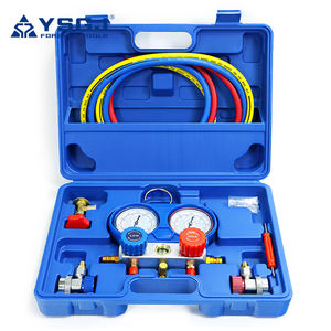 Conjunto de <span class=keywords><strong>Manifold</strong></span> de Diagnóstico para Ar Condicionado Automotivo com Manômetro de Freon de 3 Vias Ferramenta para Carregamento de Sistemas de Refrigeração AC - Product Image 1