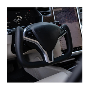 Volant de direction en fibre de carbone personnalisable pour <span class=keywords><strong>Tesla</strong></span> Model S Volant de direction 2014 2015 2016 2017 2018 2019 - Product Image 2