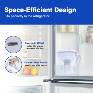 Pichet filtrant à eau sans BPA de 3,5 L avec design de porte de réfrigérateur, eau de bonne qualité, élimine les bactéries - Product Image 3