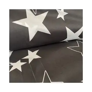 Tela teñida de impresión personalizada 100 tela de diseño de estrella de poliéster para la fabricación de sábanas