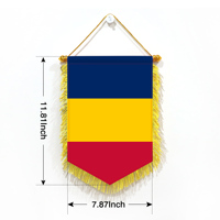 Vente en gros de mini drapeaux de voiture à fanion 20x30cm petits accessoires d'affichage de décoration murale tchad avec impression numérique ornements suspendus