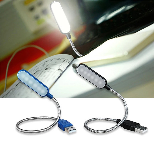 Portable USB LED Mini Book Light Reading Light Table Lamp Flexible 6 Leds USB Lamp for Power Bank Laptop Notebook PC Computer