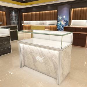 Vitrine à bijoux en acier inoxydable Vitrine ronde pour bijouterie Vitrine <span class=keywords><strong>comptoir</strong></span> en verre haut de gamme d'usine personnalisée - Product Image 2