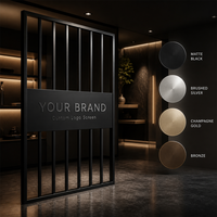 Paravent de séparation en métal découpé au laser avec logo personnalisé, style Art Déco, pour bureau, hôtel, restaurant et intérieur de commerce