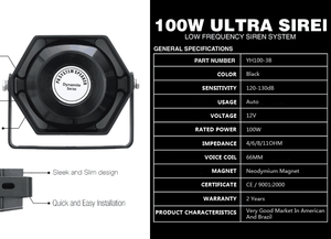ใช้กันอย่างแพร่หลายใหม่ล่าสุดที่มีคุณภาพสูง Sire รถเครื่องขยายเสียงโทรโข่งลำโพงที่มีไซเรน - Product Image 5