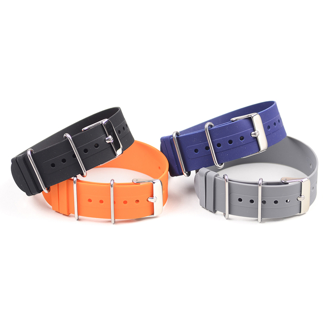 LAIHE 18mm 20mm 22mm OEM Correas-De-Reloj Black Compostable Watch Band High Quality Replacement Belt Rubber Silicone Watch Strap