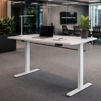 Escritorio Eléctrico de Altura Ajustable de 3 Etapas, Resistente, con Motor Dual Oculto, Estable, Ergonómico, Mesa para Trabajar de Pie o Sentado, Estación de Trabajo de Oficina