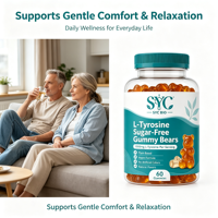 Gummies de L-Tyrosine 1000mg sans sucre, véganes, marque privée OEM, supplément énergétique pour adultes, pour le marché international à grande échelle
