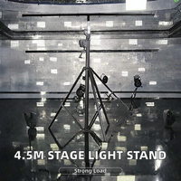 Support de scène portable en fer de 4,5 m avec treuil à manivelle, trépied, barre en T, structure de sonorisation DJ, charge de 100 kg, connexion rapide pour concert