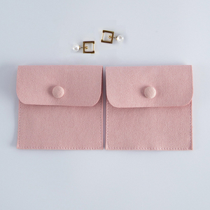 Fashion 8*8 cm Custom logo Recyclable Jewelry Package Bags pink Microfiber Jewelry Pouch for Pendant <b>Envelope</b> <b>Gift</b> Bag Pouch - Product Image 4