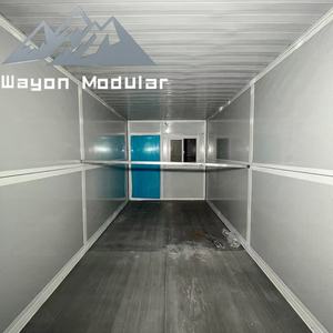 Contenedor Plegable con Textura de Madera Oscura Wayon con Puerta de Seguridad Azul para Oficina en Sitio Urbano - Product Image 2