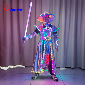 Veli <span class=keywords><strong>LED</strong></span> Luminosi in Seta per Spettacoli, Accessori da Balletto Rettangolari Arcobaleno per Danza del Ventre - Product Image 5
