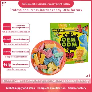 Bonbons à mâcher acidulés et aigre à saveur de fruits, collations acides douces, emballage en vrac infusé de sucre doux à la menthe, OEM - Product Image 3