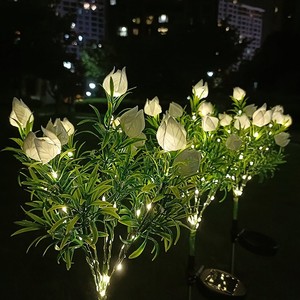 Solar Garden <b>Lights</b> Led <b>Rose</b> Flower Lamp Outdoor Waterproof Solar Powered Garden Decor Lawn Stake <b>Light</b> - Product Image 3