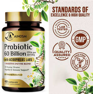 Capsules de probiotiques bien conçues, capsules de lactobacilles, santé digestive, prébiotiques et probiotiques, capsules de soutien immunitaire - Product Image 3