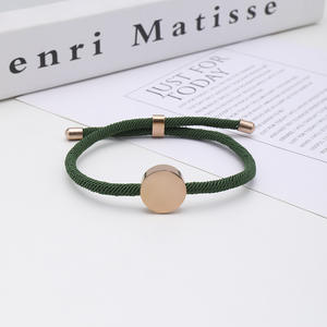 ใหม่ DIY สามารถปรับแต่งได้เองแกะสลักสแตนเลสรอบ spacer ปรับได้เชือกกำไลข้อมือสำหรับผู้ชายและผู้หญิงเครื่องประดับ - Product Image 6