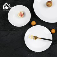 Vente en gros de bols à dîner en verre opale de 580 ml, vaisselle pouvant être personnalisée en tant que service de table avec décoration