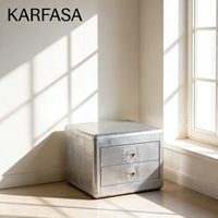 Table de chevet de style rétro industriel, armoire d'angle créative en métal, 2 tiroirs, compartiments, anti-poussière, meubles de maison pour