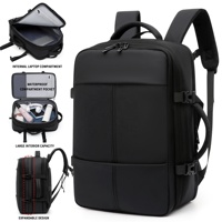 Mochila Expandible Impermeable para Portátil Unisex con Protección RFID, Oxford, Gran Capacidad, Separación Húmedo-Seco, Cierre de Compresión
