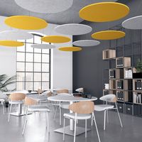 Panneaux acoustiques suspendus décoratifs sur mesure, insonorisants, en forme de nuage, en placage ignifuge, design moderne, feutre PET